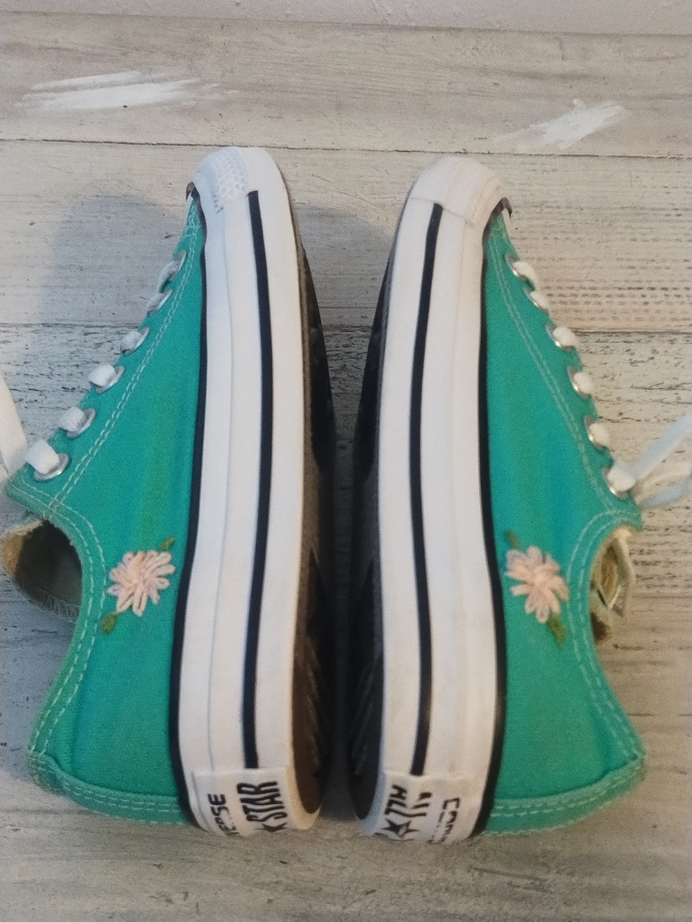 Vintage Converse Unisex CT All Star 155737F Teal Green Sneakers w 7/ mens 5 - Picture 12 of 14